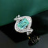New Paraiba Color 5 * 7mm 925 Silver Female Design Fashionable Ring - MOWTE