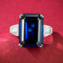 New S925 Silver Emerald Cut 10 * 14 Royal Blue Ring for Women - MOWTE