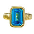 New navy blue high carbon diamond ring for women rectangular 8 * 12mm 925 silver daily wear style - MOWTE