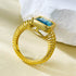 New navy blue high carbon diamond ring for women rectangular 8 * 12mm 925 silver daily wear style - MOWTE
