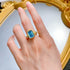 New navy blue high carbon diamond ring for women rectangular 8 * 12mm 925 silver daily wear style - MOWTE