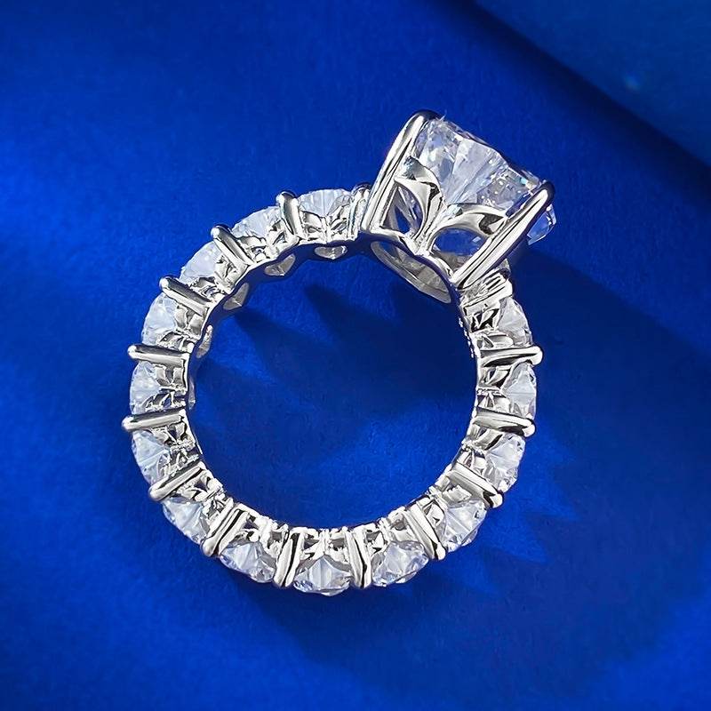 Hot selling heart-shaped high carbon diamond ring s925 silver heart-shaped 5-carat engagement ring - MOWTE