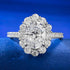 New high carbon diamond ring 7 * 9 oval white diamond ice flower cut wedding ring for women - MOWTE