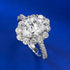New high carbon diamond ring 7 * 9 oval white diamond ice flower cut wedding ring for women - MOWTE