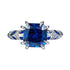 S925 Silver 8 * 8m Royal Blue Square High Carbon Diamond Ring High end Simulated Diamond Ring - MOWTE