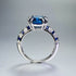 S925 Silver 8 * 8m Royal Blue Square High Carbon Diamond Ring High end Simulated Diamond Ring - MOWTE