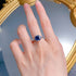 S925 Silver 8 * 8m Royal Blue Square High Carbon Diamond Ring High end Simulated Diamond Ring - MOWTE