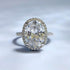 New 925 silver 9 * 12 oval pigeon egg high carbon diamond ring fashionable simple daily wear ring - MOWTE