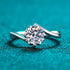 925 sterling silver ring for women Newby Snowflake 1 ct, 2 ct moissanite ring - MOWTE