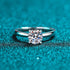 Moissanite ring made of pure silver plated with PT950 classic four claws - MOWTE