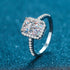 925 sterling silver ring female sugar micro inlaid radar cut 1 ct 2 ct four claw shaped moissanite ring - MOWTE
