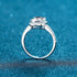 925 sterling silver ring female sugar micro inlaid radar cut 1 ct 2 ct four claw shaped moissanite ring - MOWTE