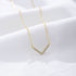 925 sterling silver V-shaped necklace for female niche design simple and versatile three-dimensional full diamond pendant collarbone chain - MOWTE