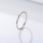 Plain ring pure silver women's plated 14K gold minimalist light luxury fine tail ring smooth surface - MOWTE