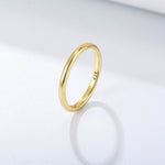 Plain ring pure silver women's plated 14K gold minimalist light luxury fine tail ring smooth surface - MOWTE