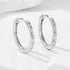 S925 pure silver diamond studded earrings with ear loops niche design fashionable simple personalized geometric circle earrings - MOWTE