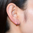 S925 pure silver diamond studded earrings with ear loops niche design fashionable simple personalized geometric circle earrings - MOWTE