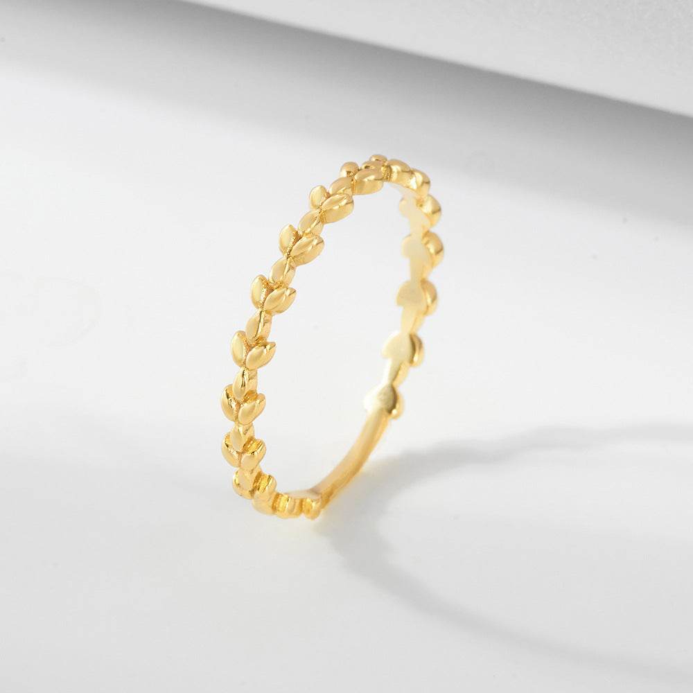 925 sterling silver olive branch ring for women - MOWTE