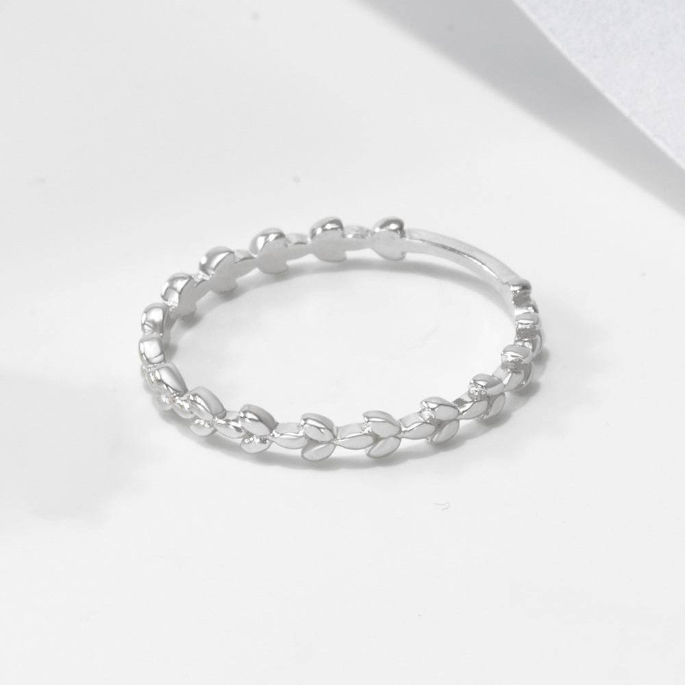 925 sterling silver olive branch ring for women - MOWTE