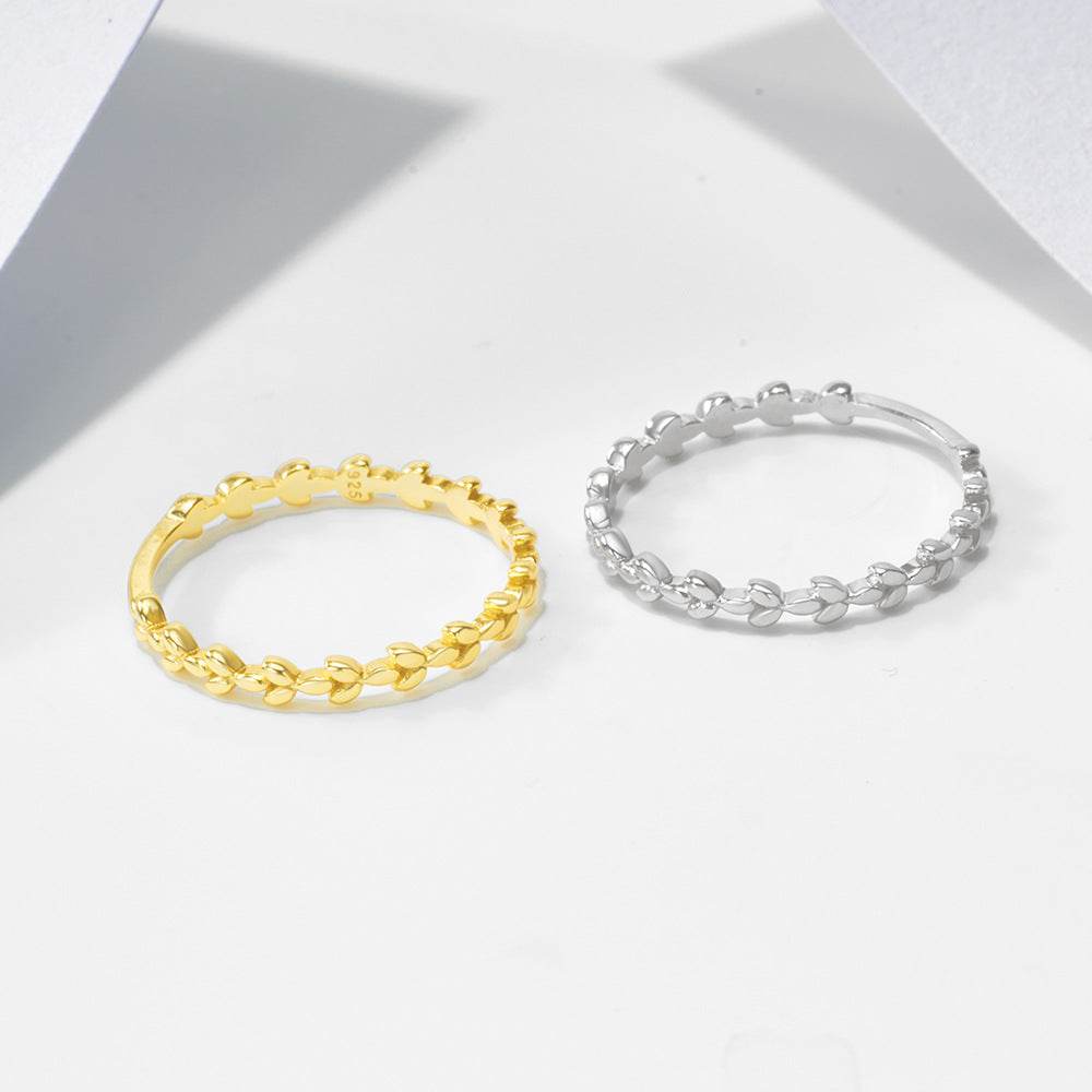 925 sterling silver olive branch ring for women - MOWTE