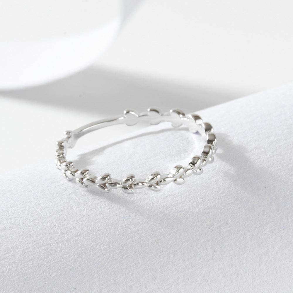 925 sterling silver olive branch ring for women - MOWTE