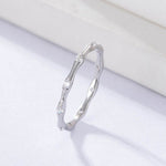 S925 Pure Silver Simple Geometric Bamboo Knot Ring Light Luxury Stackable Ring Series - MOWTE