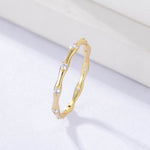 S925 Pure Silver Simple Geometric Bamboo Knot Ring Light Luxury Stackable Ring Series - MOWTE