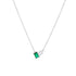 S925 pure silver inlaid with emerald rectangular water droplet zircon necklace, light luxury temperament, versatile collarbone chain - MOWTE