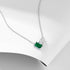 S925 pure silver inlaid with emerald rectangular water droplet zircon necklace, light luxury temperament, versatile collarbone chain - MOWTE