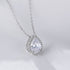 Water droplet shaped zircon pure silver necklace for women full of diamonds light luxury high-end feeling collarbone chain - MOWTE