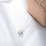 Water droplet shaped zircon pure silver necklace for women full of diamonds light luxury high-end feeling collarbone chain - MOWTE