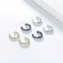S925 silver ear clip female C-shaped diamond inlaid ear bone clip ear buckle without ear hole earrings - MOWTE