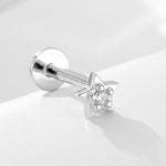 925 sterling silver geometric diamond inlaid Australian Treasure flat head threaded ear studs - MOWTE