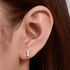 925 sterling silver geometric diamond inlaid Australian Treasure flat head threaded ear studs - MOWTE