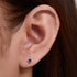 925 sterling silver geometric diamond inlaid Australian Treasure flat head threaded ear studs - MOWTE