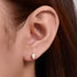 925 sterling silver geometric diamond inlaid Australian Treasure flat head threaded ear studs - MOWTE