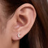 925 sterling silver geometric diamond inlaid Australian Treasure flat head threaded ear studs - MOWTE