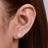 925 sterling silver geometric diamond inlaid Australian Treasure flat head threaded ear studs - MOWTE