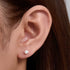 925 sterling silver geometric diamond inlaid Australian Treasure flat head threaded ear studs - MOWTE