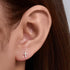 925 sterling silver geometric diamond inlaid Australian Treasure flat head threaded ear studs - MOWTE