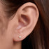 925 sterling silver geometric diamond inlaid Australian Treasure flat head threaded ear studs - MOWTE