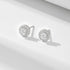 Round full diamond zircon sterling silver earrings for women - MOWTE