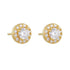 Round full diamond zircon sterling silver earrings for women - MOWTE