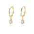 S925 pure silver water droplet shaped zircon earrings C-shaped ear buckle - MOWTE
