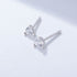 S925 sterling silver three claw round zircon earrings - MOWTE