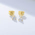 S925 sterling silver three claw round zircon earrings - MOWTE