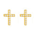 S925 pure silver exquisite and simple ins high-end feeling full diamond cross earrings - MOWTE