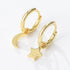 S925 Silver Star Moon Earrings Female Asymmetric Earrings - MOWTE