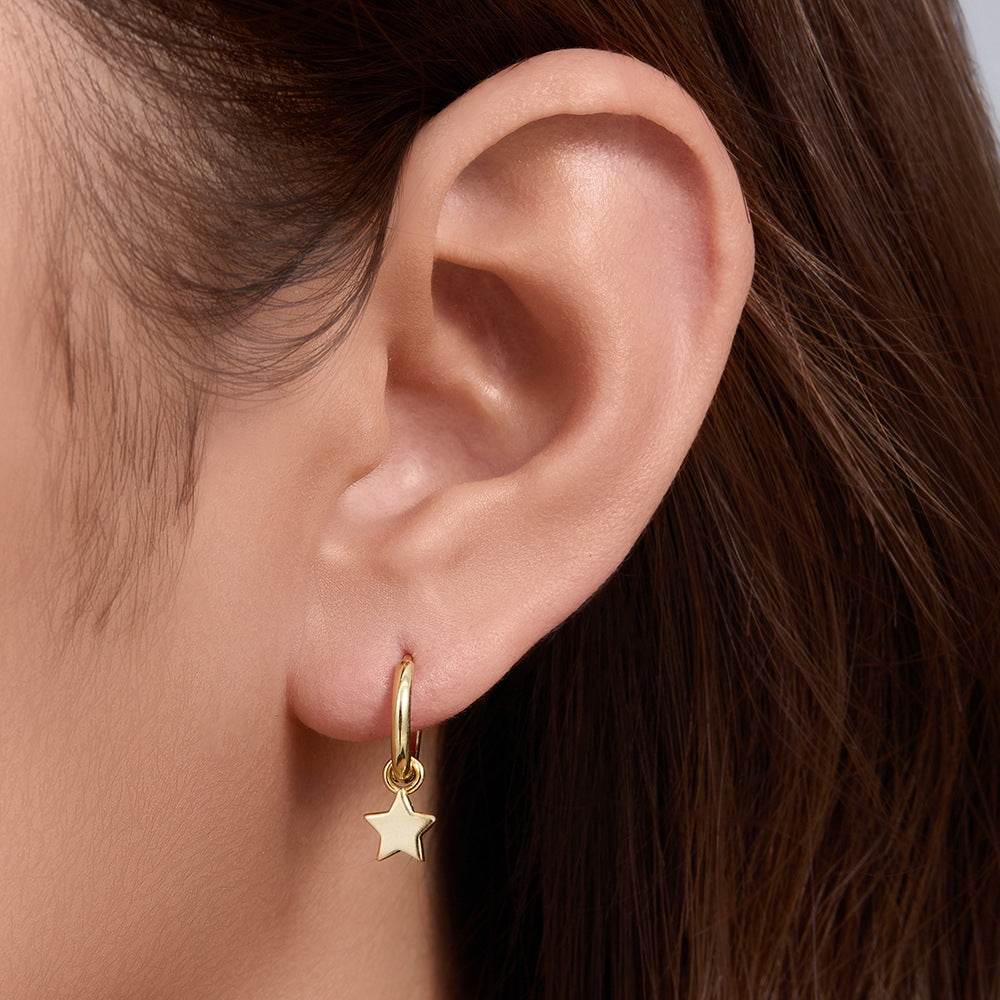 S925 Silver Star Moon Earrings Female Asymmetric Earrings - MOWTE
