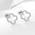 Clover earrings 925 sterling silver full diamond minimalist hollow earrings - MOWTE